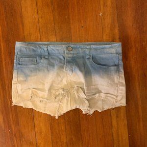 Blue jean ombre shorts